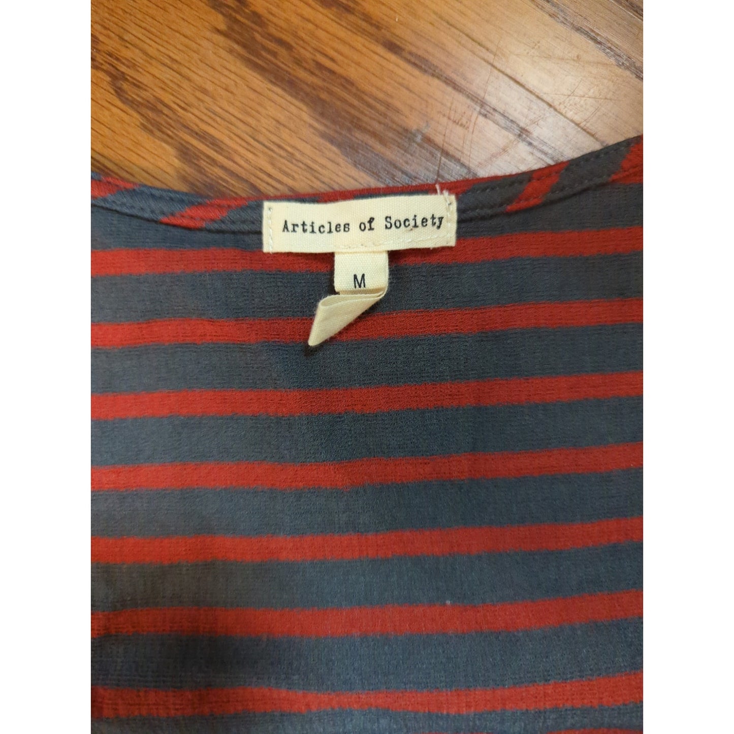 Articles of Society Striped Square Neck Tank Top Size Medium Casual