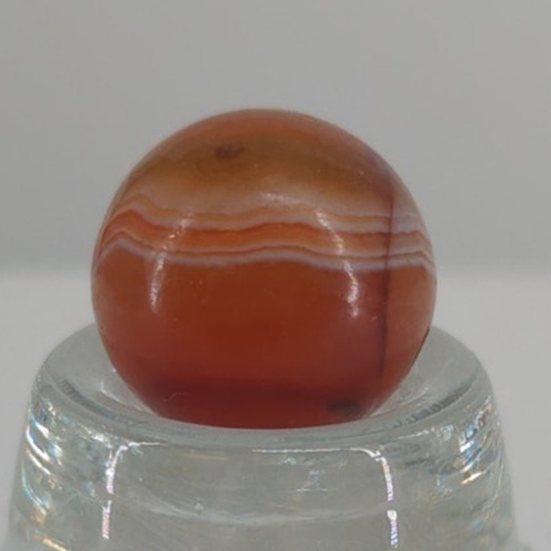 Antique German Hand Ground Banded Carnelian Agate Stone Marble 11/16" #BOXA1
