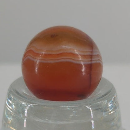 Antique German Hand Ground Banded Carnelian Agate Stone Marble 11/16" #BOXA1