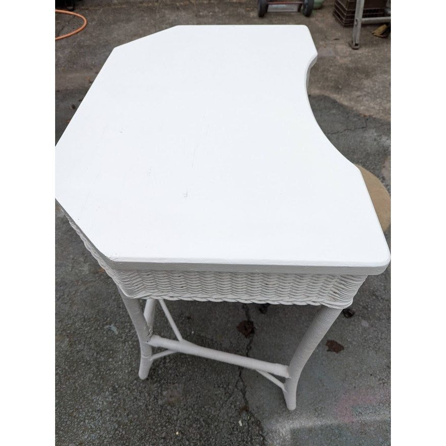 Secondhand Sandies: Antique White wicker vanity desk with stool