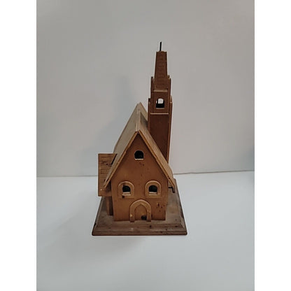 Vintage Christmas Jesus Wood Church Music Box Rare Amazing Grace MISSING Cross