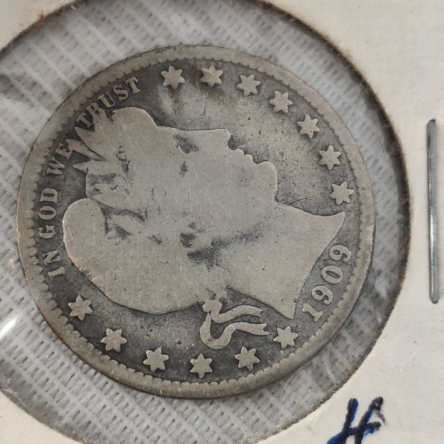 1909-S Barber Silver Half Dollar - Vintage San Francisco Mint US Coin - VG+