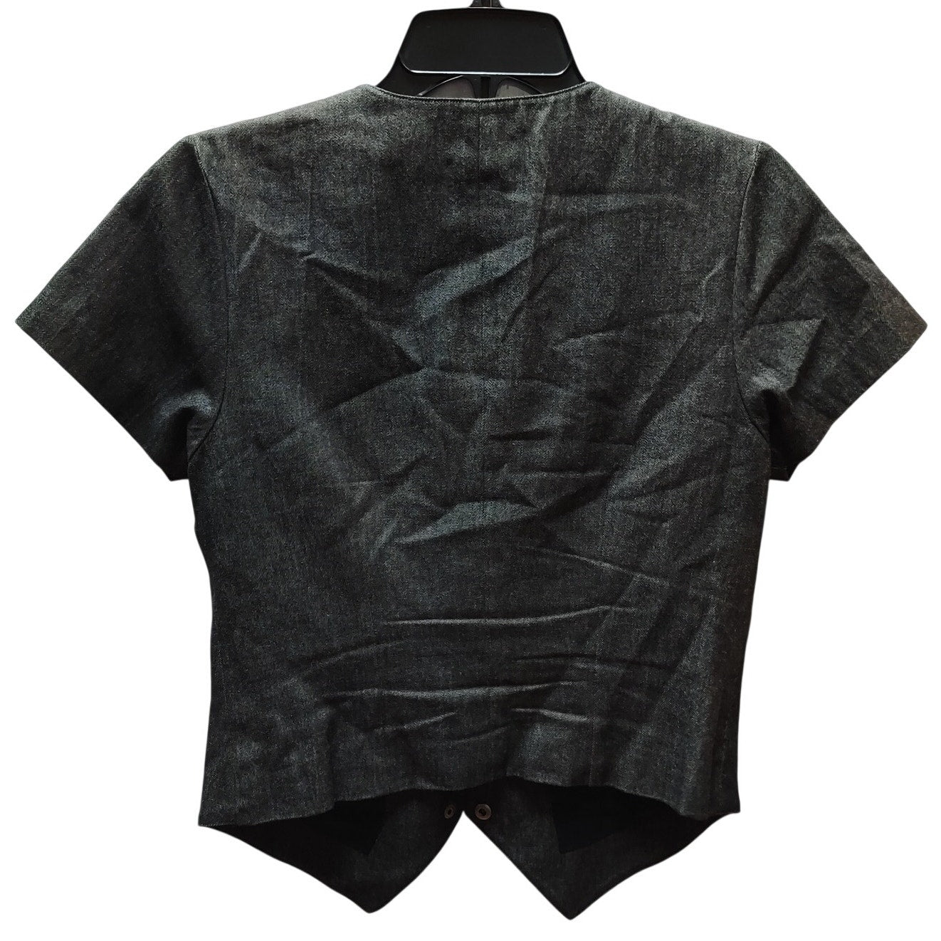 Andrea Jovine Charcoal Gray Soutache Military Style Crop Vest Top 6