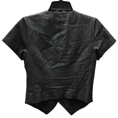 Andrea Jovine Charcoal Gray Soutache Military Style Crop Vest Top 6