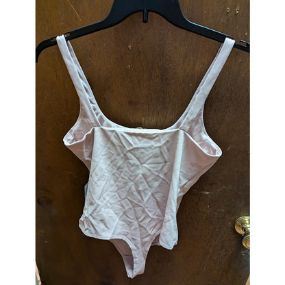 NEW WAYF Bravado Thong Bodysuit Women's LARGE MAUVE Cupped Tank Sleeveless