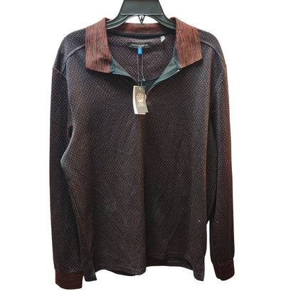 Vince Camuto Men's Quarter-Zip Pullover Shirt Dark Brown/Black Long Sleeve New
