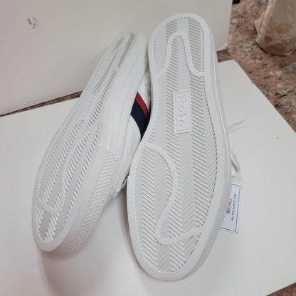Polo Ralph Lauren White REd Blue Sneakers Trainers 10-5 D Olympic Team NEW