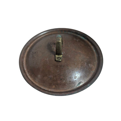 Vintage Paul Revere Limited Copper 2 Qt Saucepan Pot with Lid 6.5" Brass Handle