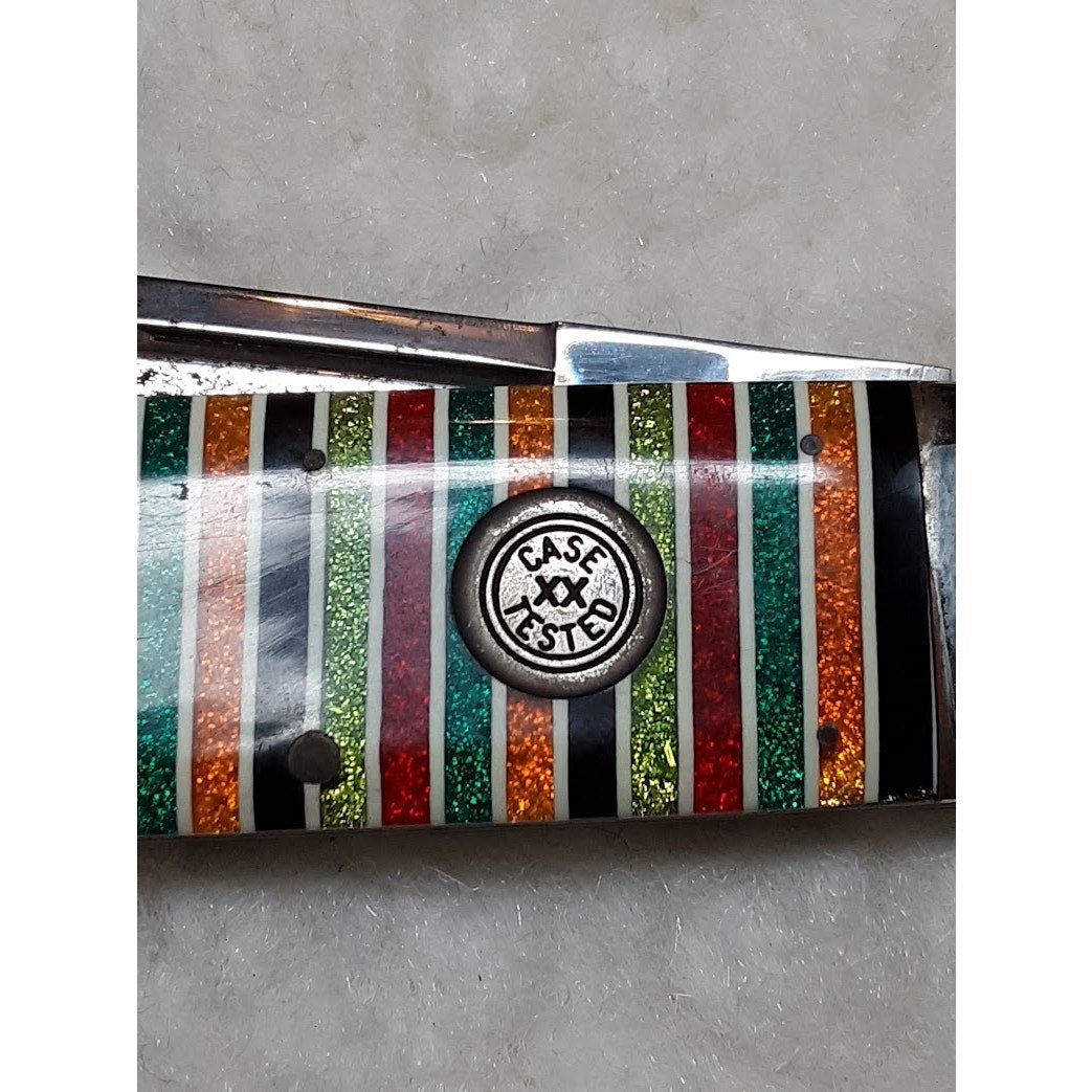 Case Classic XX 72050 Sunfish Elephant Toenail Knife Glitter Rainbow Stripe Fold