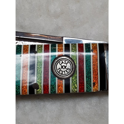 Case Classic XX 72050 Sunfish Elephant Toenail Knife Glitter Rainbow Stripe Fold