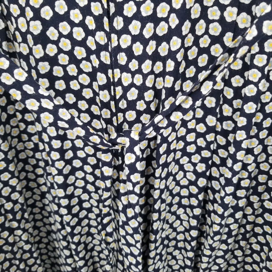 Halmode Petites SMocked Short Sleeve Floral Size 16 Dress shoulder pads PRAIRIE
