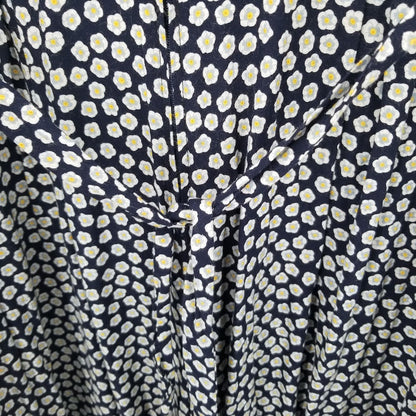 Halmode Petites SMocked Short Sleeve Floral Size 16 Dress shoulder pads PRAIRIE