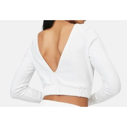 4th & Reckless V-Back Robyn Knit Ribbed Crop Top Sz XS/Extra Small in White NWT