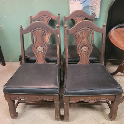 SECONDHAND SANDIES: Set of 4 chairs and a 48" round table Set AS IS