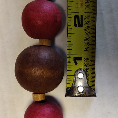 Vintage Chunky Earthy Tone Wooden Beaded Necklace