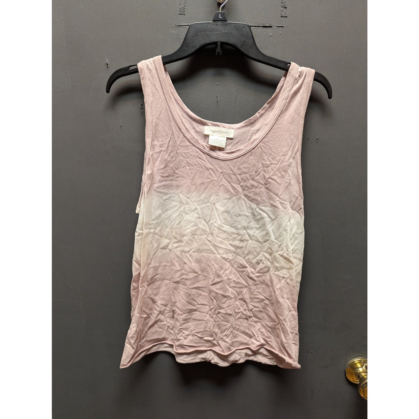 Treasure & Bond Pink White Ombre Sleeveless Knit Tank Top Size Large New Casual