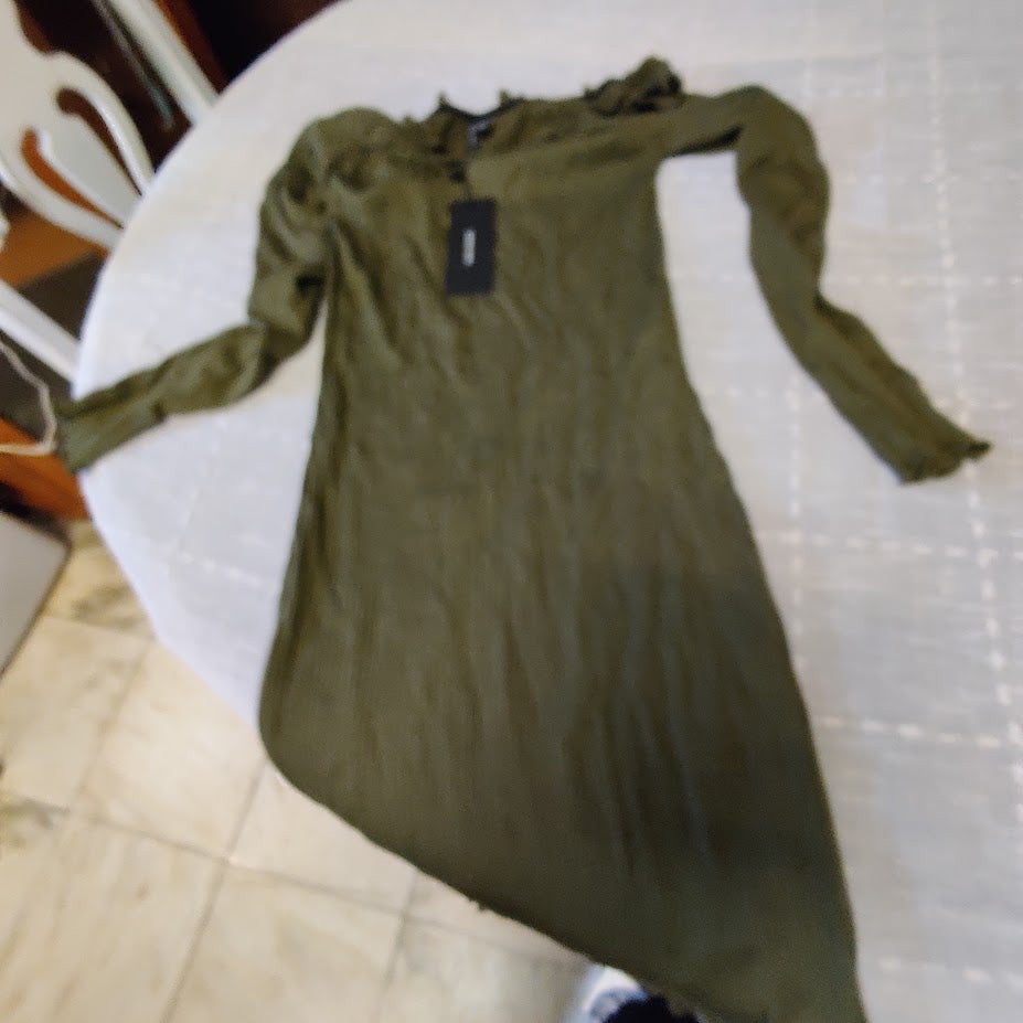 Vero Moda Women's Rib Off-The-Shoulder Bodycon Dress Ivy Green Size Medium NWT