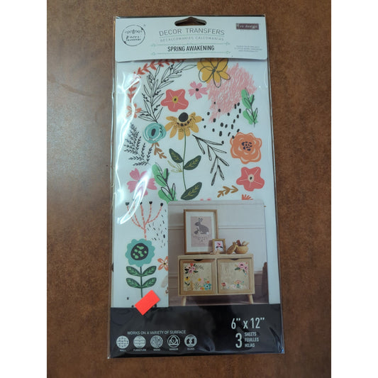 Redesign with Prima Spring Awakening Transfer 6 X 12 Floral Furniture Decor