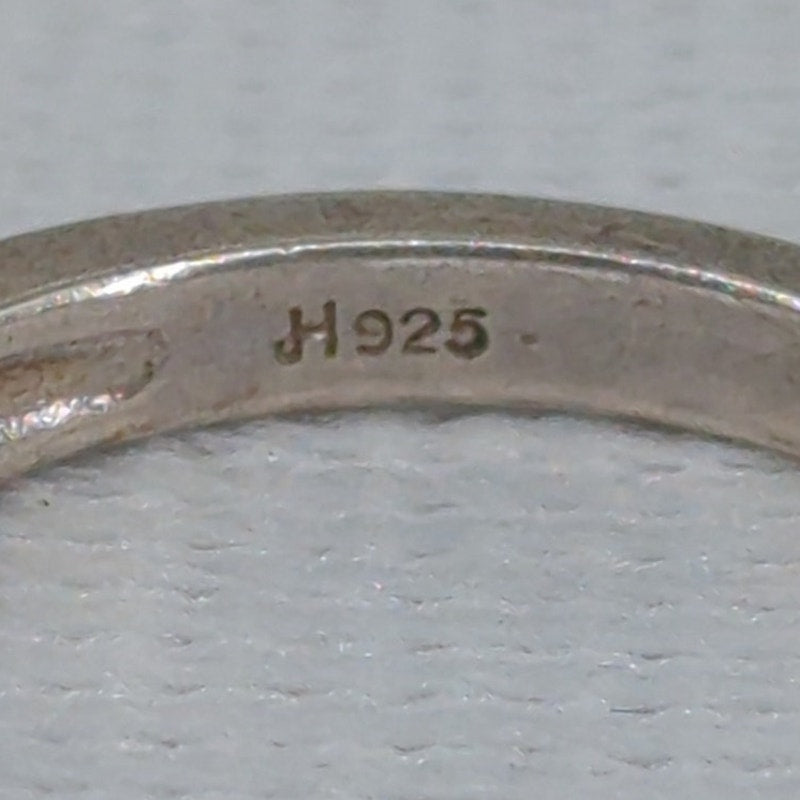 Vintage Minimalist 925 Silver Diamond Accent Stackable Band Ring