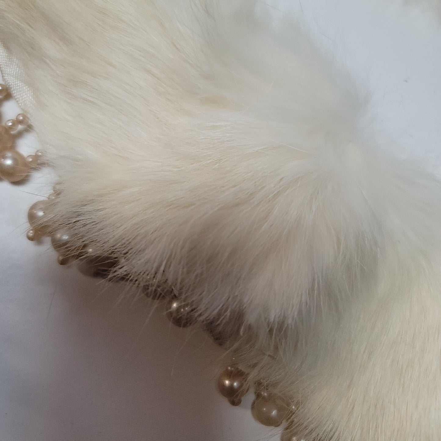 Vintage Fur and Faux Fur collars 2 White Rabbit and One black Faux Fur