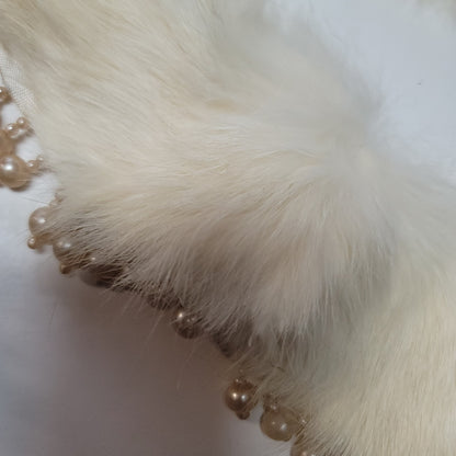 Vintage Fur and Faux Fur collars 2 White Rabbit and One black Faux Fur
