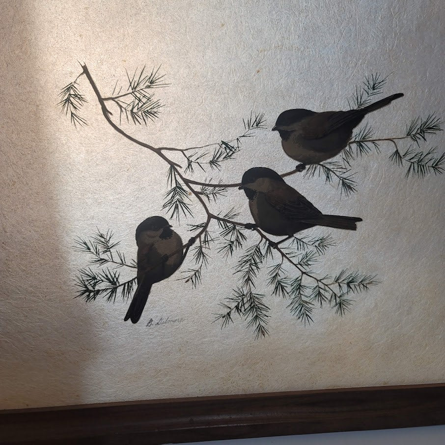 Grace B. Gilmore Fiberglass Serving Tray Bacova Guild Happy Chickadees serveware