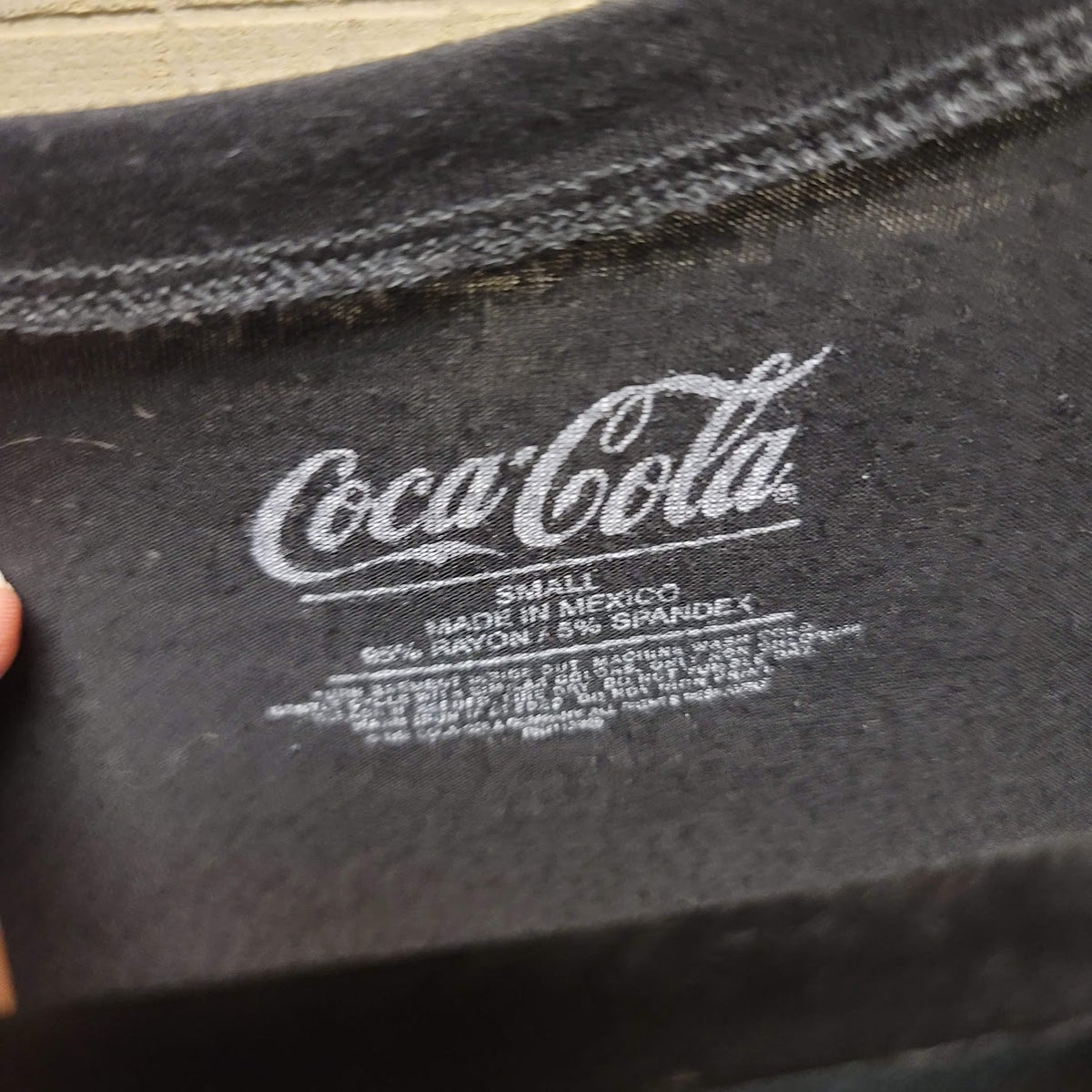 Coca-Cola Size Small Black T-Shirt Short Sleeve Rounded Hem Hi Low