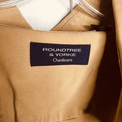 Roundtree & Yorke Outdoor Button Down Shirt 3XT Tall Khaki Short Sleeve