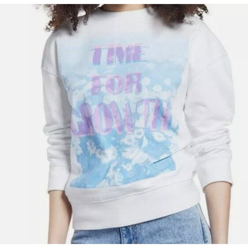 VOTE BLUE BP Time For Growth Graphic Print Organic Cotton Sweatshirt Sz Medium