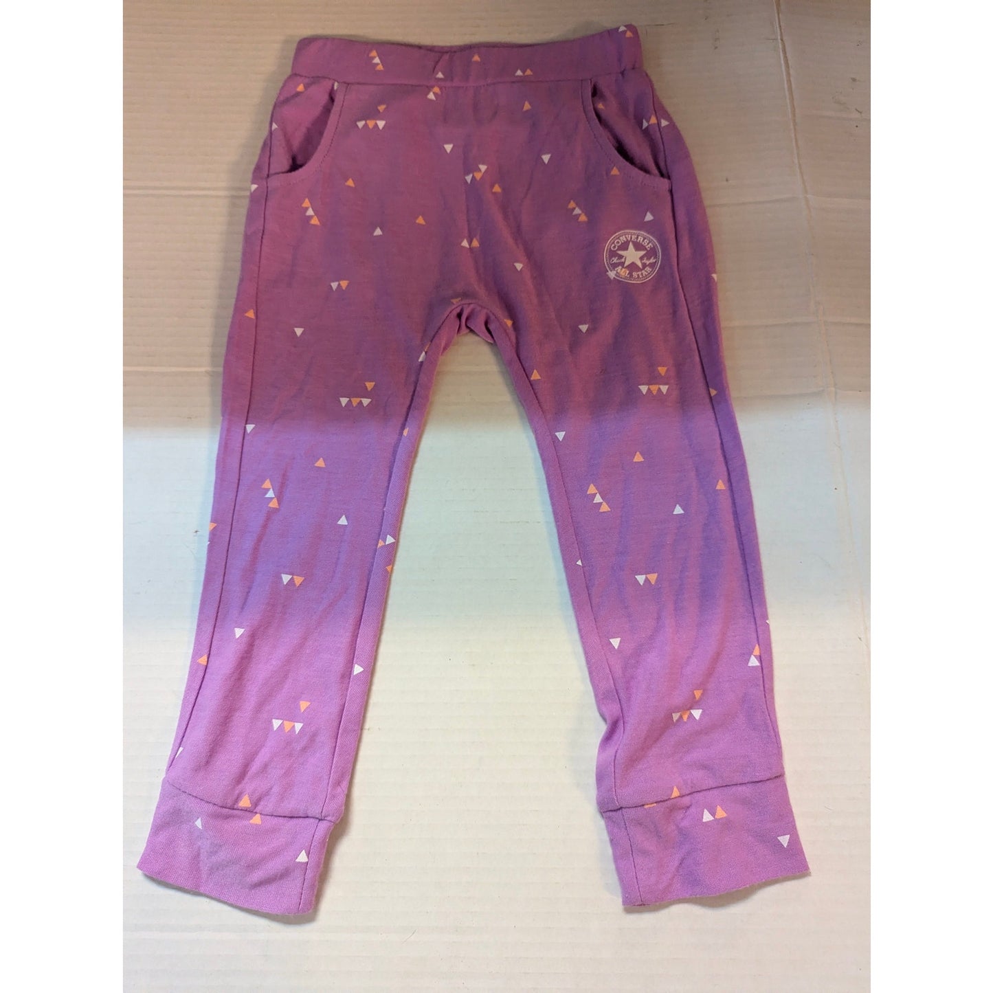Converse Kids Purple Gold Metallic Foil Sparkle Jogger Pants Toddler Size 3T