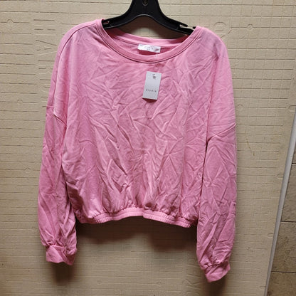 Elodie Pink Size XL Sweatshirt Elastic Waist Cuffs cotton blend crewneck casual