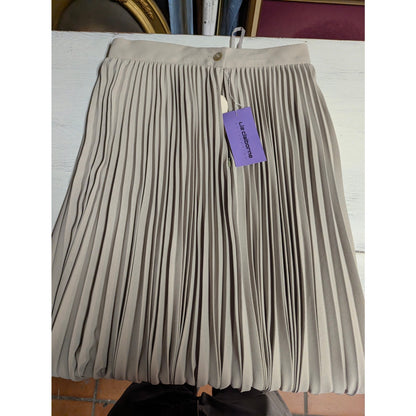 Vintage Liz Claiborne Gray Pleated Midi Skirt 8 Petite Quiet Luxury 90s Vintage