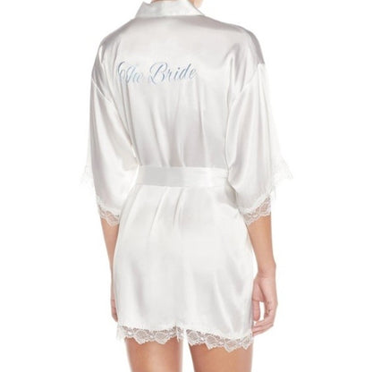 In Bloom by Jonquil "The Bride" Embroidered Lacy Robe Sz Small in Off White NWT