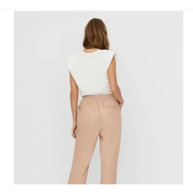 Vero Moda Evelyn Cap Sleeve Shoulder Pad Tee White Size XL Casual T-Shirt