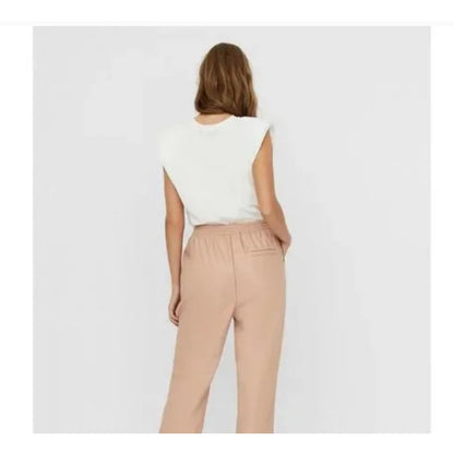 Vero Moda Evelyn Cap Sleeve Shoulder Pad Tee White Size XL Casual T-Shirt