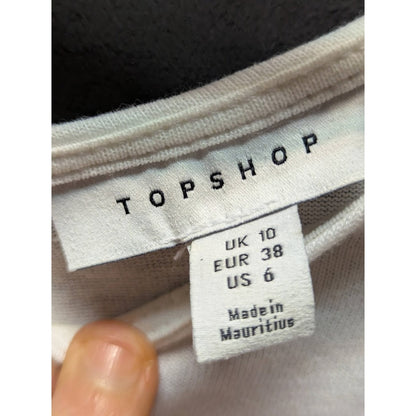 Topshop long sleeve ruffle top blouse BOHO festival white long sleeve Small new