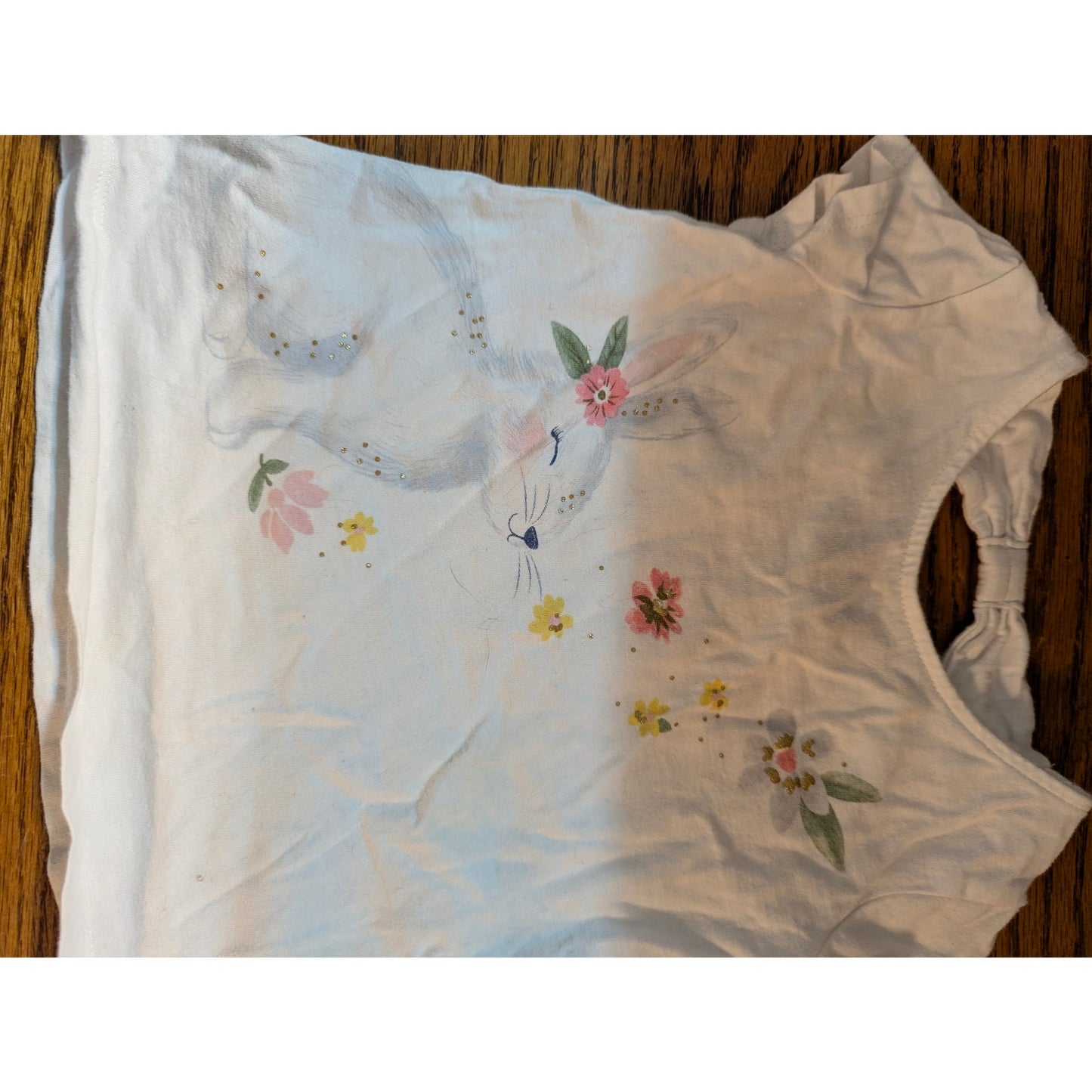 Carter's Toddler Girls White Bunny Cutout Back Tee 2T