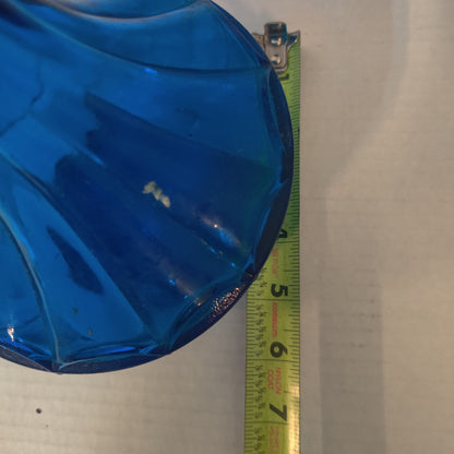 Vintage Empoli Cobalt Blue Glass Decanter with Stopper, Made in Italy Optic