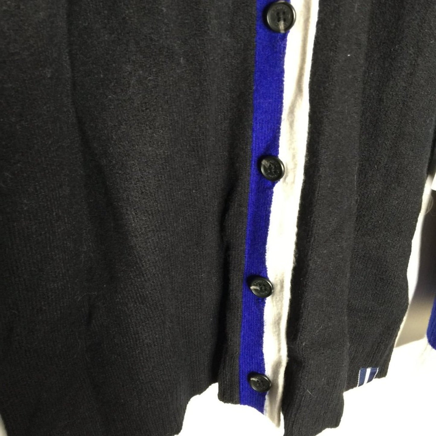 Court and Rowe Cardigan Sweater Long Sleeve Striped Large Cozy Black Blue White