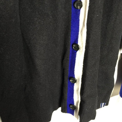 Court and Rowe Cardigan Sweater Long Sleeve Striped Large Cozy Black Blue White