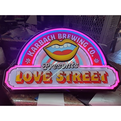 KARBACH BREWING CO. Animated LOVE STREET LED BEER BAR SIGN MAN CAVE DECOR LIGHT