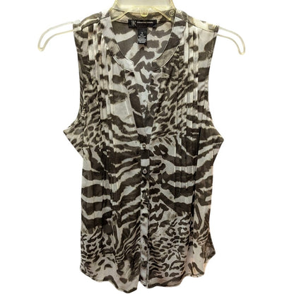 INC International Concepts Mixed Animal Print Mesh Tank Top Small Zebra Leopard