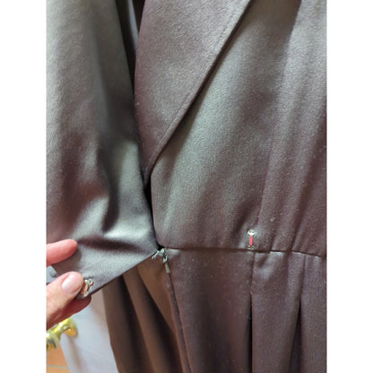 Liz Claiborne Vintage Shimmer Olive Green Jumpsuit Pantsuit Petite 6 Glam 1980s