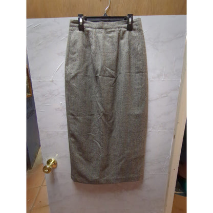 Parisian Signature Houndstooth 100% Wool Pencil Skirt Size 6 vintage Luxury