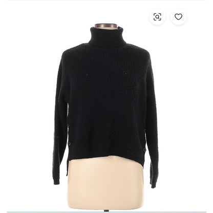 1. State Black Sweater Turtleneck Side button detail high low Size XS new