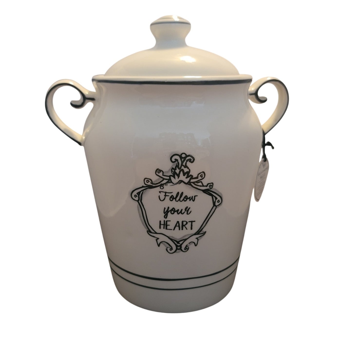 Katie Mandy Ceramic Follow Your Heart Canister Jar Shabby Chic French Country