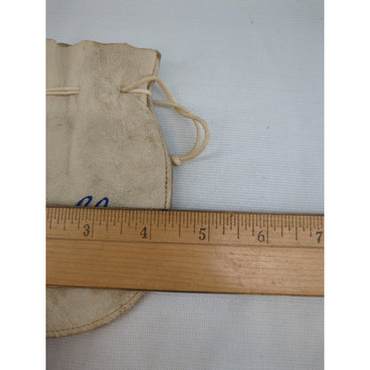 Vintage suede cream marbles MISSOURI bag drawstring