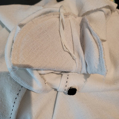 Leslie Fay Vintage White Short Sleeve Button Up Scallop hem Top Shoulder Pads 16