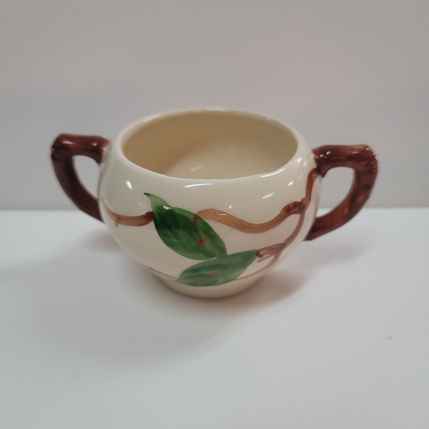 FRANCISCAN VINTAGE Sugar Bowl NO LID Apple USA DOUBLE HANDLE