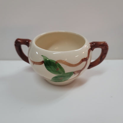 FRANCISCAN VINTAGE Sugar Bowl NO LID Apple USA DOUBLE HANDLE